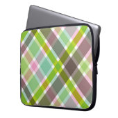 Retro Rosa Karierte Karos Muster-Chic Notebook-Sie Laptopschutzhülle (Vorderseite Links)