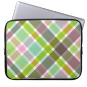 Retro Rosa Karierte Karos Muster-Chic Notebook-Sie Laptopschutzhülle (Vorderseite)