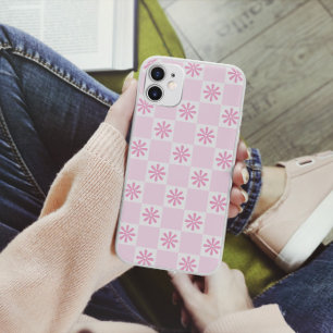 Retro Rosa Karo Blumenmuster Case-Mate iPhone 14 Hülle