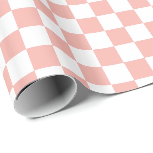 Retro-Rosa-Karo Geschenkpapier (Rolleneckpunkt)