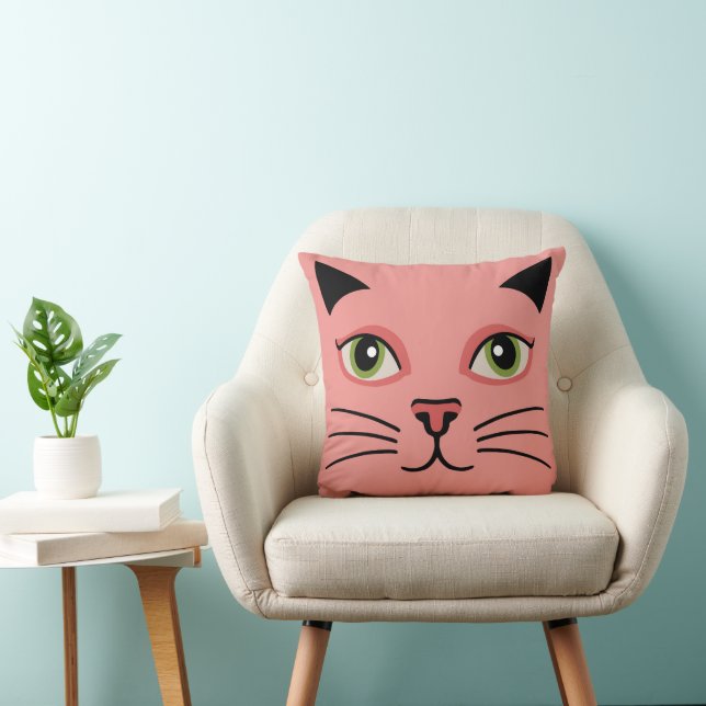 Retro Rosa Katze Kissen (Stuhl )