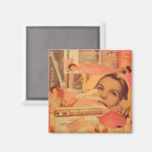 Retro-Rosa-Kollagenmagnet Magnet (Vorderseite/Rückseite)