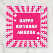 Retro Rosa Königin des Herzens Geburtstag Geschenkanhänger (Rückseite)