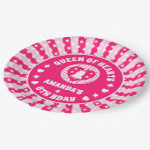 Retro Rosa Königin des Herzens Geburtstag Pappteller (Schrägansicht)