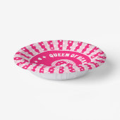 Retro Rosa Königin des Herzens Geburtstag Pappteller (Gewinkelt)