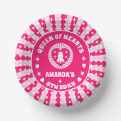 Retro Rosa Königin des Herzens Geburtstag Pappteller (Vorderseite)