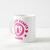 Retro rosa Königin des Herzens Kindergeburtstag Ta Kaffeetasse (Vorderseite Links)