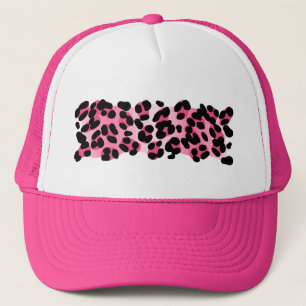 Retro rosa Leopard-Druck Truckerkappe