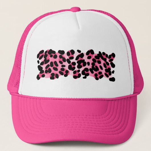 Retro rosa Leopard-Druck Truckerkappe (Vorderseite)