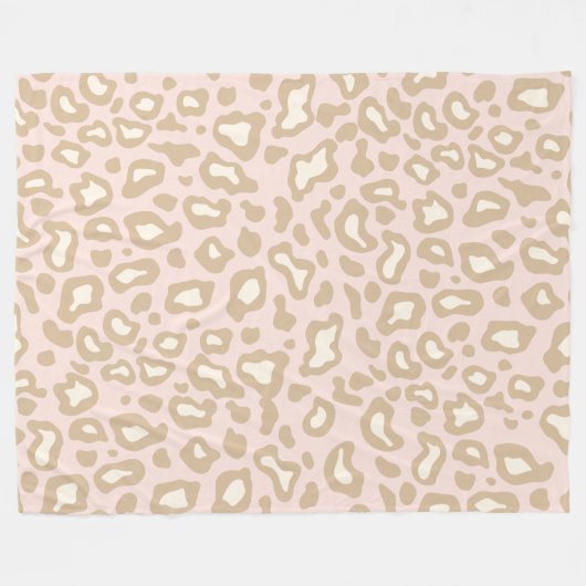 Retro Rosa Leopard Fleece Schlafzimmer Bettdecke G (Vorderseite (Horizontal))