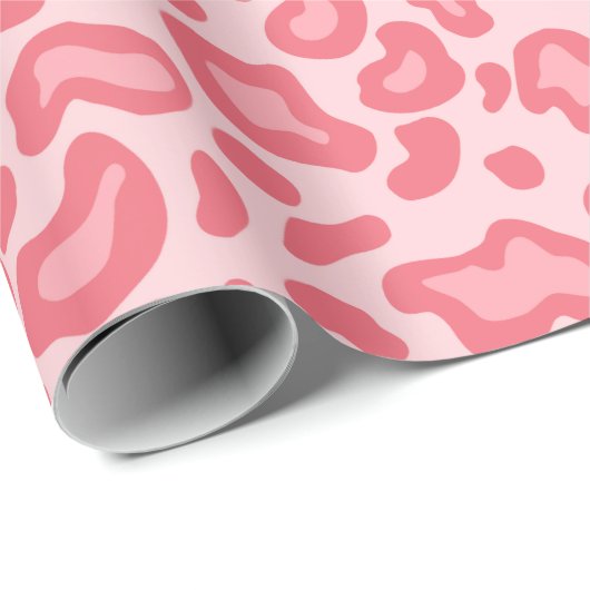 Retro rosa Leopard Wrapping Paper Geschenkpapier (Rolleneckpunkt)
