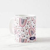Retro Rosa Lila Abstrakter Regenbogen Wasserfarbe Kaffeetasse (Vorderseite Links)