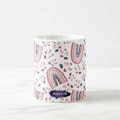 Retro Rosa Lila Abstrakter Regenbogen Wasserfarbe Kaffeetasse (Mittel)
