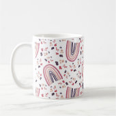Retro Rosa Lila Abstrakter Regenbogen Wasserfarbe Kaffeetasse (Links)