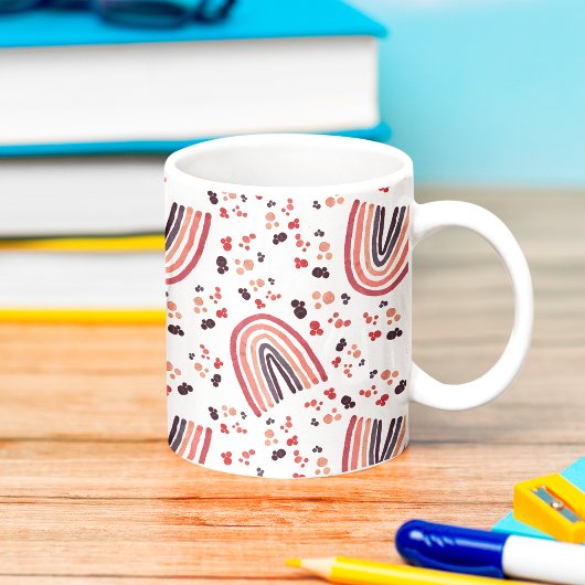 Retro Rosa Lila Abstrakter Regenbogen Wasserfarbe Kaffeetasse