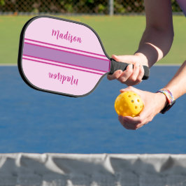 Retro rosa, Lila & Fuchia gestreift Pickleball Schläger