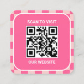 Retro-Rosa-Logo und QR-Code Quadratische Visitenkarte (Rückseite)
