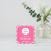 Retro-Rosa-Logo und QR-Code Quadratische Visitenkarte (Stehend Vorderseite)
