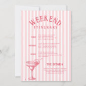 Retro Rosa Margs & Matrimone Bachelorette Einladung (Rückseite)