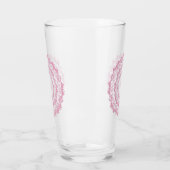 Retro rosa mit BlumenMandala. Monogramm Glas (Links)