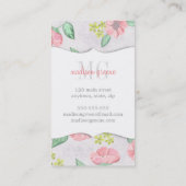 Retro rosa Mit Blumenwatercolor personalisiert Visitenkarte (Rückseite)