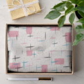 Retro rosa Muster-Gewebe-atomarband Seidenpapier (Geschenk)