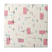 Retro rosa Muster-Keramik-atomarfliese Fliese (Vorderseite)