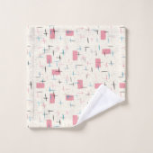 Retro rosa Muster-Tuch-atomarSet Badhandtuch Set (Waschlappen)
