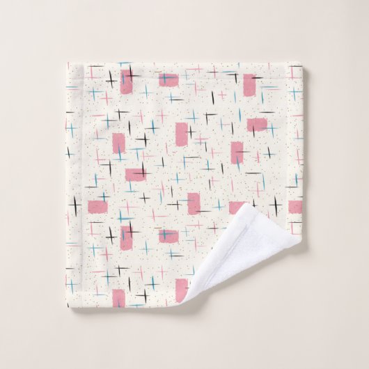 Retro rosa Muster-Tuch-atomarSet Badhandtuch Set (Waschlappen)