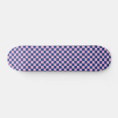 Retro Rosa Navy Blau Kariert Helle Farben Skateboard (Horizontal)