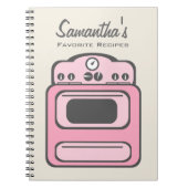 Retro rosa Ofen-Rezept-Notizbuch Notizblock (Vorderseite)