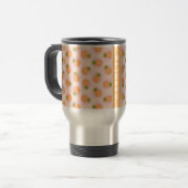 Retro rosa orange Ananas kopiert Monogramm Reisebecher (Vorderseite Links)