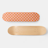 Retro Rosa Orange Checkerboard Skateboard (Horizontal)