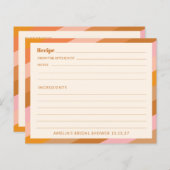 Retro Rosa Orange Custom Brautparty Rezept Card (Vorne/Hinten)