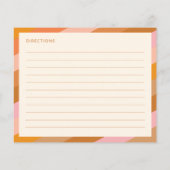 Retro Rosa Orange Custom Brautparty Rezept Card (Rückseite)