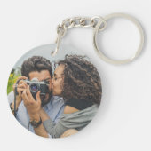 Retro Rosa Orange Diskothek Ball Foto Gastgeschenk Schlüsselanhänger (Rückseite)