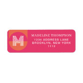 Retro rosa Orange Geometrie Modernes Monogramm (Vorne)
