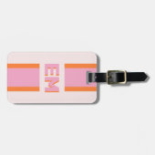 Retro-Rosa Orange Gepäckanhänger (Vorderseite horizontal)