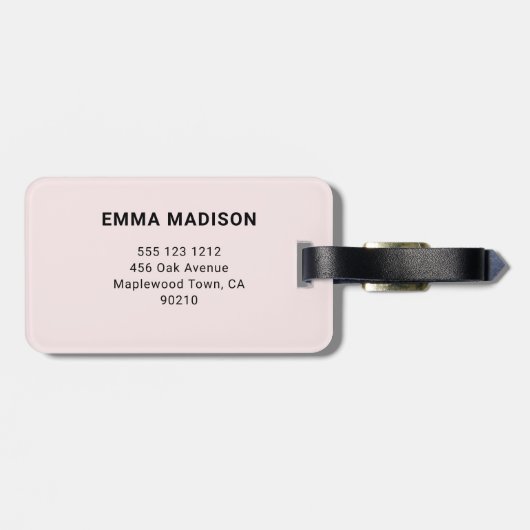 Retro-Rosa Orange Gepäckanhänger (Rückseite horizontal)