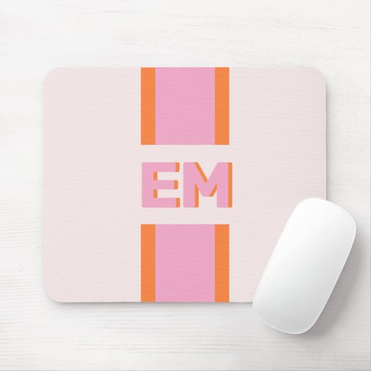 Retro-Rosa Orange Mousepad (Mit Mouse)