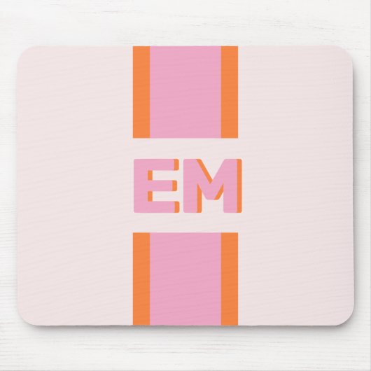 Retro-Rosa Orange Mousepad (Vorne)