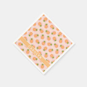 Retro rosa orangefarbene Ananasmuster Monogramm Serviette (Ecke)
