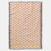 Retro-Rosa-Orangen-Ananas-Muster-Monogramm Decke (Vorderseite Vertikal)