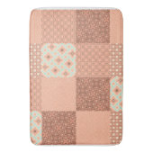 Retro-Rosa-Patchwork Badematte (Vorderseite Vertikal)
