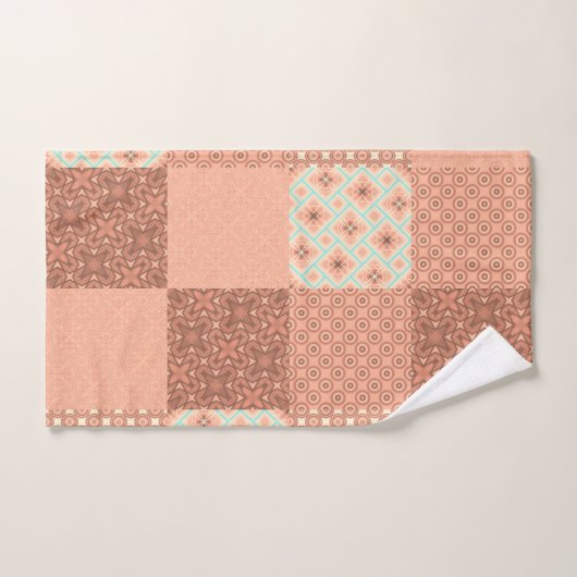 Retro Rosa Patchwork Badhandtuch Set (Handtuch)
