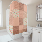 Retro Rosa Patchwork Duschvorhang (Beispiel)