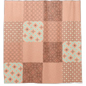 Retro Rosa Patchwork Duschvorhang (Vorderseite)