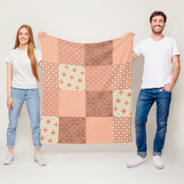 Retro Rosa Patchwork Fleecedecke