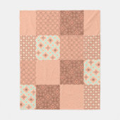 Retro Rosa Patchwork Fleecedecke (Vorderseite)