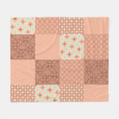 Retro Rosa Patchwork Fleecedecke (Vorderseite (Horizontal))